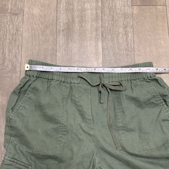 Womens Talbots 100% Linen Cargo Lightweight Capri Crop Drawstring Pants - Picture 5 of 8